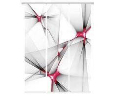 Home Fashion Digitaldruck Schiebevorhang 3er Set, 3X blickdichter Dekostoff, Stoff, rot, 245 x 60 x 245 cm, 3-Einheiten