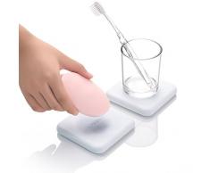 marbrasse Kieselgur Untersetzer (10 x 10 cm) Seifenschale 2 in 1 Super Wasser saugfähig und Geruch Schutz 2 Stück enthalten