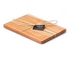 Continenta Schneidebrett aus Buche Kernholz, Tranchierbrett in Profi Qualität, mit Bast-Verzierung optimaler Geschenkartikel, Größe: 30 x 21,5 x 2 cm