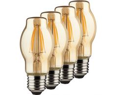 MÜLLER-LICHT 400212 A++, 4er-SET Retro-LED Lampe BTT ersetzt 40 W, Glas, E27, gold, 4.6 x 4.6 x 10.7 cm dimmbar