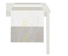 APELT Läufer, Polyester, Hellgrau/gelb, 44 x 140 x 0.5 cm