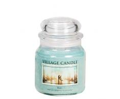 Village Candle Regen Duftkerze im Glas, 454 g, blau, 10.3 x 10.1 cm