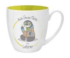 Gruss & Co 45495 Anti-Stress Tasse für Lehrer, 45 cl, Geschenk, New Bone China, Gelb, 9.5 cm