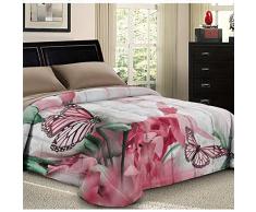 PETTI Artigiani Italiani Italienische Handwerkskunst. Einzelbett Trapunta 170x260 cm Roses Butterfly
