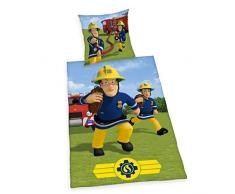 Herding Feuerwehrmann Sam Bettwäsche-Set, Cotton, Mehrfarbig, 80 x 80 cm, 135 x 200 cm