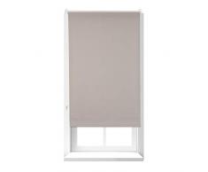 Relaxdays Thermorollo, blickdicht, Verdunkelungsrollo, Thermobeschichtung, Gesamt: 90x210 cm, Stoffbreite 86 cm, braun