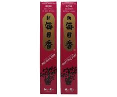 TRIMONTIUM 186 Nippon Kodo Morning Star japanische Räucherstäbchen Duopack, 2 x 50 Stück, Rose