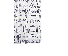 RIDDER 46413S-350 Duschvorhang Textil ca. 240 x 180 cm Neptun blau inklusive Ringe