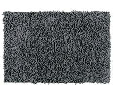 WENKO 22341100 Badteppich Chenille Mouse Grey, Badematte, Duschmatte, samtweich & rutschhemmend, Polyester, 50 x 80 cm, Grau