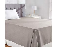 AmazonBasics Bettlaken, Poly-Baumwolle Fadenzahl 200, 230 x 260 + 10 cm - Grau