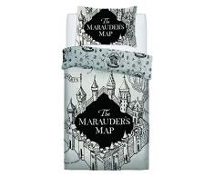Warner Bros. Marauders Map Bettwäsche-Set für Einzelbetten, Baumwolle, grau