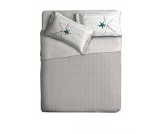 Ipersan Stella Einzelbett, Baumwolle, Beige/Türkis/Weiß, Singolo (160 x 300 cm + 52 x 83 cm)