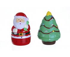 Excelsa Christmas Eieruhr Weihnachten Sortiert, Kunststoff, Grün/Rot, 7 x 7 x 10 cm