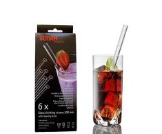 Bohemia Cristal 093 006 167 SIMAX 6 Trinkhalme 20,0 cm gerade aus Borosilikatglas, Glas