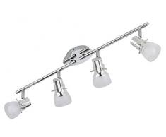 Briloner Leuchten LED Deckenstrahler, Deckenleuchte, Deckenlampe 4 x E14, 5W, 400lm Strahler schwenk- und drehbar, chrom 2723-048
