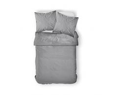 TODAY HC3 Stockholm Kris Quartz Bettwäsche-Set für Doppelbett, Bettbezug und 2 Kissenbezüge, Baumwolle, Grau, 220 x 240 cm