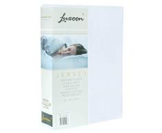 luxoon premium Jersey Spannbettlaken Spannbetttuch Gr. 140 x 200 cm - 160 x 200 cm - Weiß