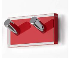 Gedy Rainbow Kleiderbügel, thermoplastisches Harz, transparent, Rot, doppelseitig