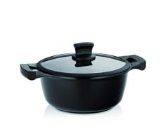 Kela 12219 Kochtopf mit Glasdeckel, Antihaftbeschichtung, Aluminium, Induktionsgeeignet, 3,5 Liter, 24 cm Durchmesser, Stella Nova