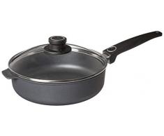 Woll Diamond Lite/Plus Schmorpfanne mit Deckel, Antihaftbeschichtung, kratzfest, Aluminiumguss Sauté Pan with Lid 9.5 Inch grau