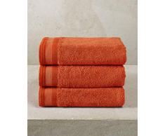 De Witte Lietaer Contessa Handtücher, Baumwolle, Burnt Orange, 50 x 100 cm, 3 Stück