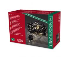 Konstsmide 3156-703 LED Dekolichterkette schwarze Metallbälle / für Innen (IP20) 24V Innentrafo / 24 warm weiße Dioden / transparentes Kabel