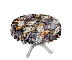 ANRO Wachstuchtischdecke Wachstuch Wachstischdecke Tischdecke abwaschbar Kaffee SÃ¼Ãigkeiten Donuts Oval 240 x 140cm, Dunkelgrau 140 x 240cm,