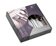Grunwerg 24 teilig Besteck Set in einer Geschenkbox – BAGUETTE STIL, 18/0 Edelstahl, gemischte Besteckset