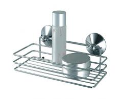 MSV Regal mit Saugnäpfen aus Metall/PVC, verchromt, 25 x 11 x 7.5 cm