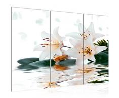 Runa Art Bilder Blumen Lilien Wandbild 120 x 80 cm Vlies - Leinwand Bild XXL Format Wandbilder Wohnzimmer Wohnung Deko Kunstdrucke Orang 3 Teilig - Made IN Germany - Fertig zum Aufhängen 201631b