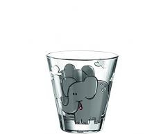 Leonardo Bambini Trinkglas, 6-er Set, mit Elefanten Motiv, Kinder Becher, spülmaschinengeeignet, 017901