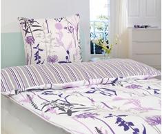 Dyckhoff 3094472900 Gräser Weichfrottierbettwäsche, RV Garnitur 155 x 220 cm und 80 x 80 cm Kissen, 900, lila