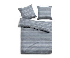 TOM TAILOR Unisex Heimtextilien & Bettware Gestreifte Bettwäsche Indigo/Indigo,135/200