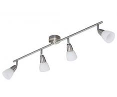 Briloner Leuchten Deckenleuchte, Deckenlampe 4 x E14 max. 40 W, dreh- und schwenkbare Spots, Matt-Nickel