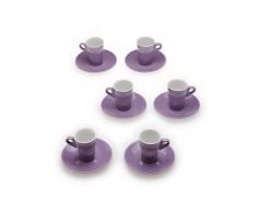 Tognana 6er Set Espressotassen Mara, lila, mit Untertasse, Keramik