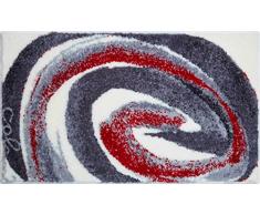 Grund COLANI Exklusiver Designer Badteppich 100% Polyacryl, ultra soft, rutschfest, ÖKO-TEX-zertifiziert, 5 Jahre Garantie, Colani 42, Badematte 60x100 cm, grau-rot