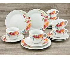 Creatable, 20481, Serie FLOWER DREAMS, Geschirrset, Kaffeeservice 18 teilig, Porzellan