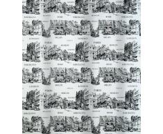 Spirella Anti-Schimmel Duschvorhang - Anti-Bakteriell, waschbar, wasserdicht - Peva, „Places“ 180x200cm Weiß Schwarz