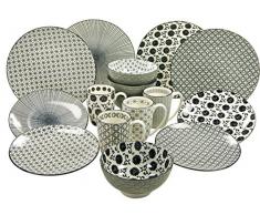 CreaTable 19738, Serie New Style black, Geschirrset Kombiservice 16 teilig