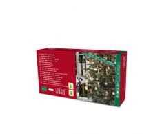 Konstsmide 1168-000 LED Baumkette SLIM LINE mit 16 großen Schaftkerzen / für Innen (IP20) / 4,5V Innentrafo / mit Schalter / 32 warm weißen Dioden / grünes Kabel