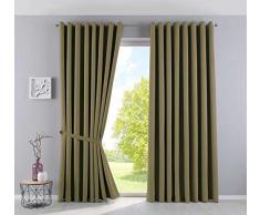 Gardinenbox Vorhänge Blickdicht »Newyork« Oliv HxB 245x295 cm 2er-Pack Thermo-Gardinen Verdunkelungsvorhang Blackout Ösen schalldämmend ÖKOTEX UV-Schutz Raffhalter, 201920600-2