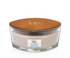 Ellipsenförmige WoodWick Duftkerze mit knisterndem Docht, Vanilla & Sea Salt, bis zu 50 Stunden Brenndauer