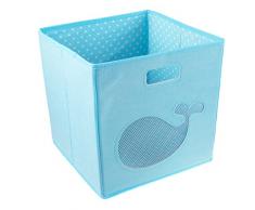 Clever Creations - Spielzeug-Aufbewahrungsbox mit Walmotiv für tierisch eingerichtete Kinderzimmer - perfekte Größe für Bücher, Schuhe und Spiele - faltbar - Blau