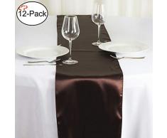 Tiger Chef 30,5 x 274,3 cm Long Satin Tischläufer für Hochzeit, Tischläufer, Fit Rectange und rund Tischdekorationen für Geburtstag Partys, Bankette, Graduierung, Verlobung, Satin, Schokobraun, Large