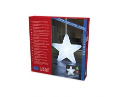 Konstsmide 6129-500 LED Acrylfigur Stern / für Außen (IP44) / 12V Außentrafo /mit 6 Farbwechselfunktionen / 141 RGB Dioden / transparentes Kabel