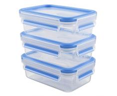 Emsa 508570 Clip & Close Frischhaltedosen | 3-teiliges Set | 3 x 0,55 L | -40 bis +100 Grad | Kunststoff | 100 % Dicht | Besondere Frische-Dichtung