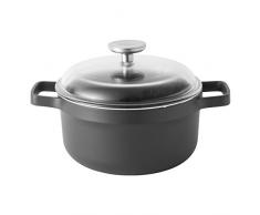BergHOFF Gem Kochtopf mit Glasdeckel, antihaftbeschichtet, induktionsgeeignet, 24 cm, schwarz