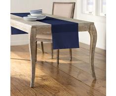 LA, Leinen, Polyester, Popelin, Tischläufer, Polyester, Navy, 35.56 x 274.3 x 0.04 cm