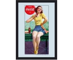 empireposter - Coca Cola - Pin Up - GrÃ¶Ãe (cm), ca. 20x30 - Bedruckter Spiegel, NEU - Beschreibung: - Bedruckter Wandspiegel mit schwarzem Kunststoffrahmen in Holzoptik -