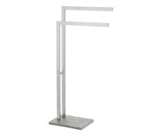 WENKO 20603100 Handtuchständer Granit mit 2 Armen - Kleiderständer, Edelstahl rostfrei, 43.5 x 86.5 x 20 cm, Satiniert